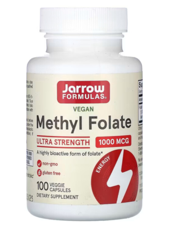 Jarrow Methyl Folate, Metylfolát - Kyselina listová